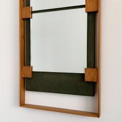 Ico Parisi Ico Parisi Teak and Green Suede Wall Mirror - 1020426