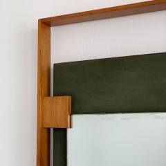 Ico Parisi Ico Parisi Teak and Green Suede Wall Mirror - 1020427