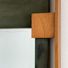 Ico Parisi Ico Parisi Teak and Green Suede Wall Mirror - 1020429