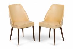 Ico Parisi Ico Parisi for Singer and Sons Mid Century Beige Leather Side Game Chairs - 2787404