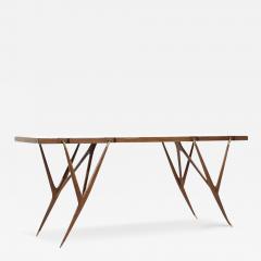 Ico Parisi Ico Parisi for Singer and Sons Mid Century Walnut and Brass Console Table - 3688988