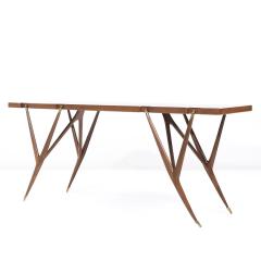 Ico Parisi Ico Parisi for Singer and Sons Mid Century Walnut and Brass Console Table - 4435897