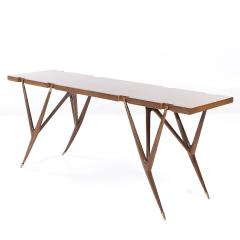 Ico Parisi Ico Parisi for Singer and Sons Mid Century Walnut and Brass Console Table - 4435901