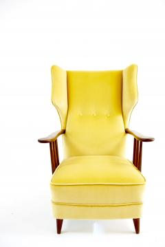 Ico Parisi Ico Parisi yellow velvet and walnut bergere armchair by Ariberto Colombo 1950 - 2732803
