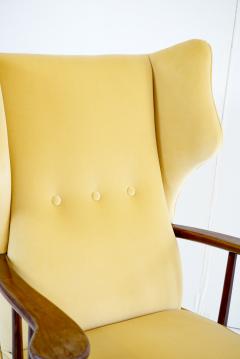 Ico Parisi Ico Parisi yellow velvet and walnut bergere armchair by Ariberto Colombo 1950 - 2732811