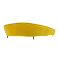 Ico Parisi In The Style Of Ico Parisi Yellow Cotton Velvet Italian Curved Sofa - 1797359