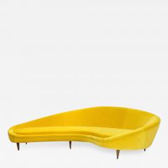 Ico Parisi In The Style Of Ico Parisi Yellow Cotton Velvet Italian Curved Sofa - 1798662