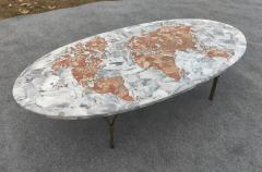 Ico Parisi Italian 1950s Onyx Marble Global World Map Coffee Table Mid Century Modern - 4358824