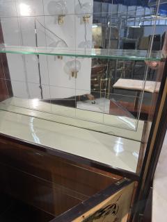 Ico Parisi Italian Bar Cabinet with Reverse Painted Panels and Marble Top - 4323503