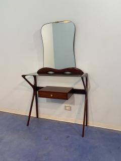 Ico Parisi Italian Mid Century Console table with mirror attributed to Ico Parisi 1950s - 3705156