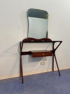 Ico Parisi Italian Mid Century Console table with mirror attributed to Ico Parisi 1950s - 3705158