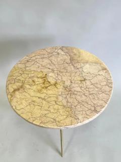 Ico Parisi Italian Mid Century Round Coffee Side Table in Brass Marble Attr Ico Parisi - 3779384