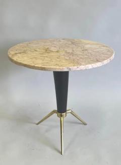 Ico Parisi Italian Mid Century Round Coffee Side Table in Brass Marble Attr Ico Parisi - 3779407