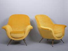 Ico Parisi Italian mid century armchairs upholstered in a silk mohair velvet - 3391429