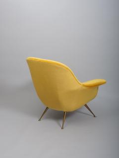 Ico Parisi Italian mid century armchairs upholstered in a silk mohair velvet - 3391449