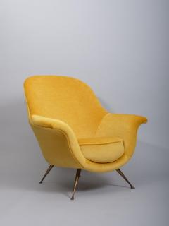 Ico Parisi Italian mid century armchairs upholstered in a silk mohair velvet - 3391450