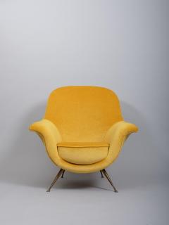 Ico Parisi Italian mid century armchairs upholstered in a silk mohair velvet - 3391452