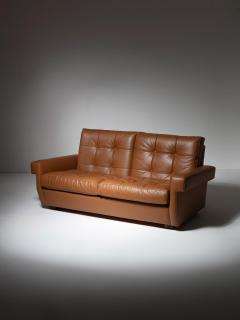 Ico Parisi Leather Settee Model 919 by Ico Parisi for Cassina Italy 1960s - 4726227