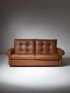 Ico Parisi Leather Settee Model 919 by Ico Parisi for Cassina Italy 1960s - 4726228