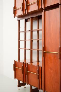 Ico Parisi Library Wardrobe in Teak Walnut and Brass Italy 1960s - 3188436