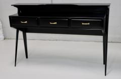 Ico Parisi Mid Century Modern Italian Two Tier Sculptural Console In Black Lacquer - 3277538