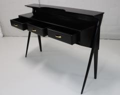 Ico Parisi Mid Century Modern Italian Two Tier Sculptural Console In Black Lacquer - 3277539