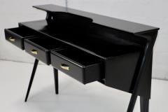 Ico Parisi Mid Century Modern Italian Two Tier Sculptural Console In Black Lacquer - 3277544