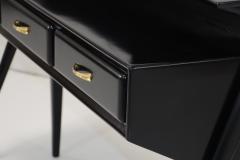Ico Parisi Mid Century Modern Italian Two Tier Sculptural Console In Black Lacquer - 3277546