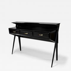 Ico Parisi Mid Century Modern Italian Two Tier Sculptural Console In Black Lacquer - 3281671