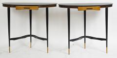 Ico Parisi Pair Of Italian Mid Century D Shaped Consoles - 2096912