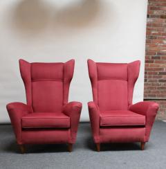 Ico Parisi Pair of Italian Modernist Wingback Lounge Chairs by Ico Parisi - 2665717