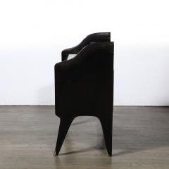 Ico Parisi Pair of Mid Century Ebonized Walnut Brass Sculptural Nightstands by Ico Parisi - 3523764