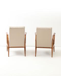 Ico Parisi Pair of Wool and Cherry Armchairs in the Manner of Ico Parisi Italy c 1950 - 4575782