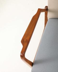 Ico Parisi Pair of Wool and Cherry Armchairs in the Manner of Ico Parisi Italy c 1950 - 4575786