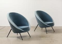 Ico Parisi Rare Pair of 813 Uovo Lounge Chairs by Ico Parisi - 4254437