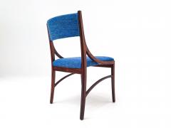 Ico Parisi Set of 6 Blue Mid Century Modern Dining Chairs Model 110 by Ico Parisi - 2521903