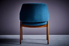 Ico Parisi Set of 6 Ico Parisi Cassina Dining Chairs newly upholstered in blue fabric - 3479546