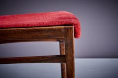 Ico Parisi Set of 6 Rosewood Dining Chairs in the manner of Ico Parisi with red upholstery - 3404855