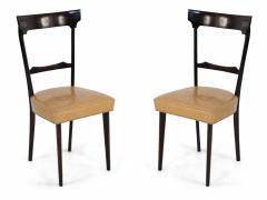 Ico Parisi Set of 8 Ico Parisi Mahogany Frame and Yellow Alligator Upholstered Dining Sid - 2787197