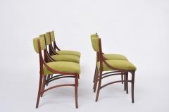 Ico Parisi Set of five Mid Century Modern Green reupholstered Dining Chairs by Ico Parisi - 3385308
