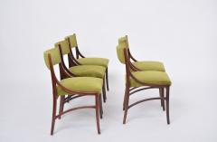 Ico Parisi Set of five Mid Century Modern Green reupholstered Dining Chairs by Ico Parisi - 3385309