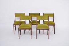 Ico Parisi Set of five Mid Century Modern Green reupholstered Dining Chairs by Ico Parisi - 3385310