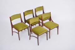 Ico Parisi Set of five Mid Century Modern Green reupholstered Dining Chairs by Ico Parisi - 3385312
