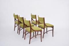 Ico Parisi Set of five Mid Century Modern Green reupholstered Dining Chairs by Ico Parisi - 3385314