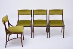 Ico Parisi Set of four Mid Century Modern Green reupholstered Dining Chairs by Ico Parisi - 1951063