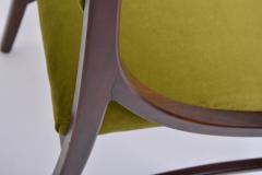 Ico Parisi Set of four Mid Century Modern Green reupholstered Dining Chairs by Ico Parisi - 1951068