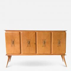 Ico Parisi Stylish Italian Mid Century 4 Door Sycamore Credenza in the Style of Ico Parisi - 1637585