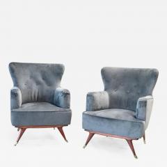 Ico Parisi Two Velvet Ico Parisi Armchairs Italy 1955 1958 - 520995