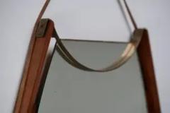 Ico Parisi Wall Mirror in Walnut Brass and Glass Italy 1950s - 3927884