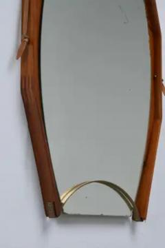 Ico Parisi Wall Mirror in Walnut Brass and Glass Italy 1950s - 3927887